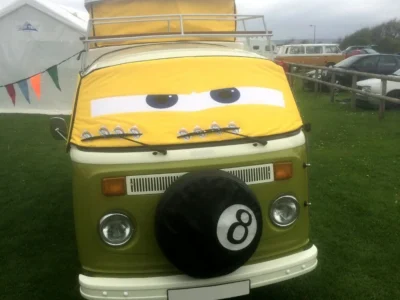 Yellow vw screen cover Camper